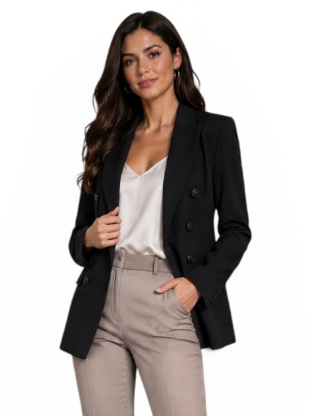 NWT Tahari Black Double Breasted Blazer – Luxe Tailored Career Jacket. Size 12